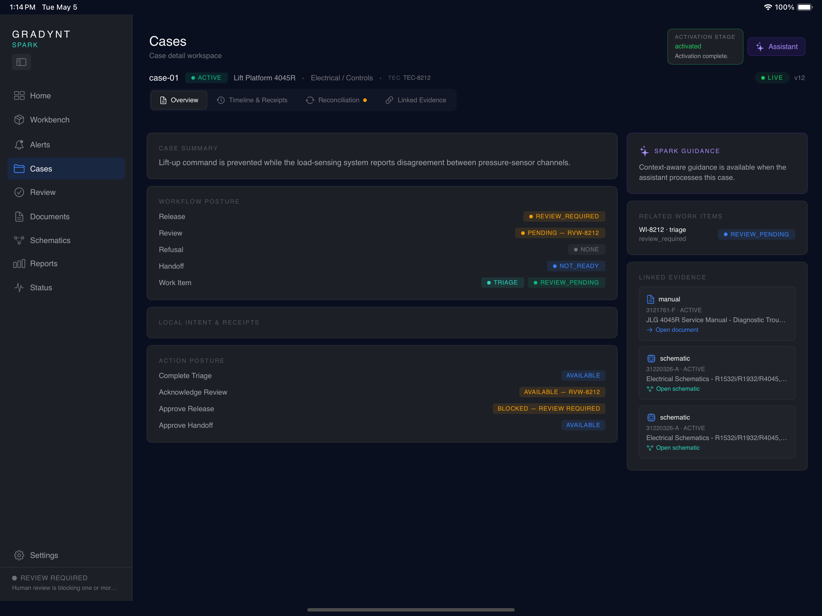 SPARK case detail screenshot